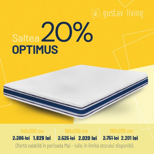 Saltea Bien Dormir Optimus, ortopedica, Argentum, aerisire banda 3D, spuma poliuretanica, arcuri Bonnel Premium